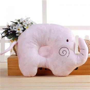 Oreiller à tête plate en coton pour bébé, anti-roulage, éléphant