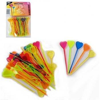 Buntes Herz Pickernetz 50 Stück – 8,5 cm Farbeinheit