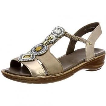 ARA Mädchen Hawaii T-Spangen Sandalen, Taupe 07, 35 EU