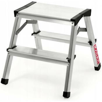 KADAX 2‑Step Portable Aluminum Folding Ladder – 125 kg Weight Limit