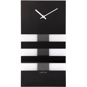 NeXtime 2855zw Zeitwache für die Wand: Glas, Schwarz, Blod-Streifen