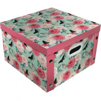 Pink Floral Paper Box – Butterfly Design