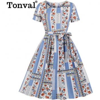 Vestido Floral Retro Tonval para Mujer