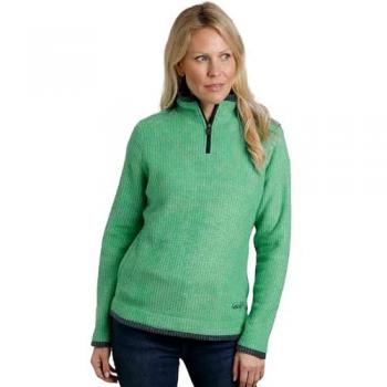 Eco-Friendly Women's 1/4 Zip Grid Fleece in Grass Green, Size 18