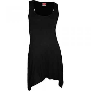 Gothic Elegance 3XL Spiral Black Bottom Camisole Dress – Viscose Blend