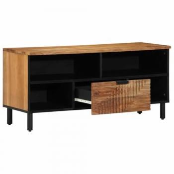 Acacia Timber TV Shelf – Brown, 100 x 33.5 x 46 cm