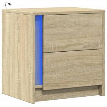 Armoire de chevet multifonction LED, chêne – Vidaxl 852051