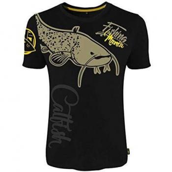Black Catfish Fisher Tee – Hotspot Design, Short Sleeve, L (Men)