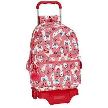Mochila Escolar Llamas con Carro Glow Lab 905