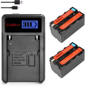 4er Set NP-F750 Batterien für Sony Camcorder und LED Video Licht