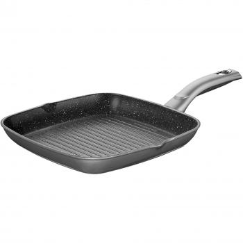 Stoneline Grillpfanne, 28 cm, Aluguss, mit 2 Ausgüssen, grau, Induktion, backofengeeignet