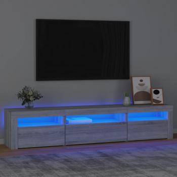 Mobile Porta TV Grigio Sonoma con Illuminazione LED 195x35x40 cm