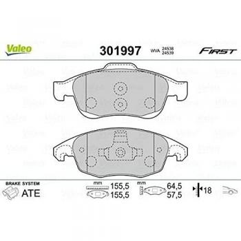 Kit pastiglie freno VALEO 301997 per PEUGEOT