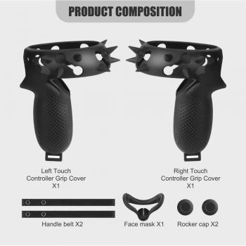 Oculus Quest 2 VR Accessories Grip Cover and Knuckle Strap Set