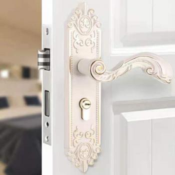 Poignée de porte vintage avec serrure de sécurité silencieuse