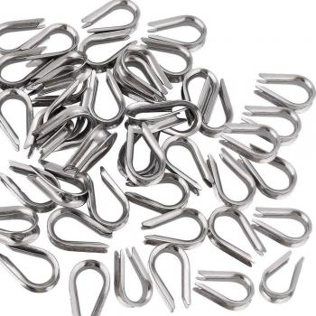 50 Pack M4 Stainless Steel Cable Thimbles