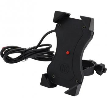 Soporte para teléfono de moto, cargador USB incluido, rotación 360°, compatible con Yamaha, Honda, BMW, Kawasaki y Suzuki