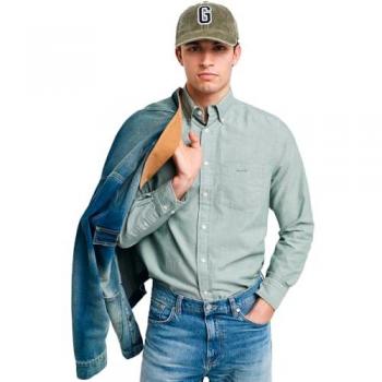 Camicia A Maniche Lunghe Gant Verde XL