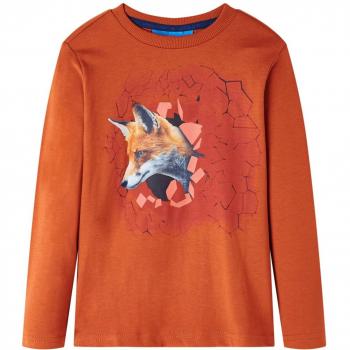 Langarmshirt für Kinder Rostbraun 140