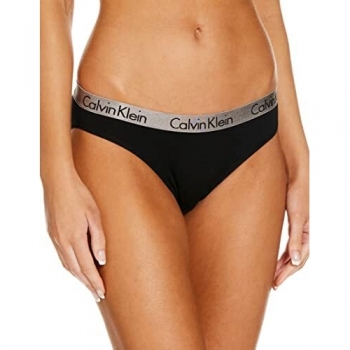 Calvin Klein Radiant Cotton Braguita Bikini, Negro, Talla L para Mujer