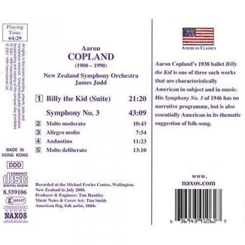 Billy the Kid, Symphony No. 3 (Judd, Nzso)