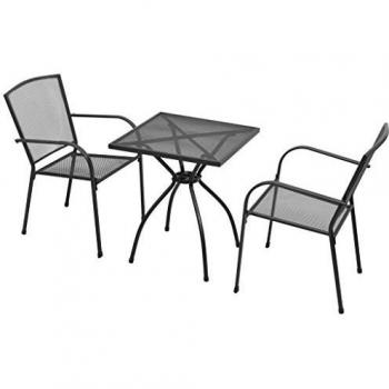 VidaXL 3-Stücke Bistrotischset Stahl, anthrazitfarben