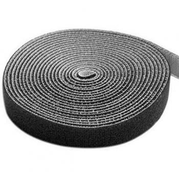 Techly 108323 Rotolo di Velcro Gestione Cavi Lunghezza 10m Larghezza 20mm Nero