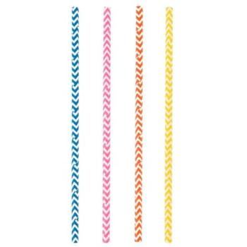 Pajitas de papel multicolor MONOUSO, 40 cm cada una