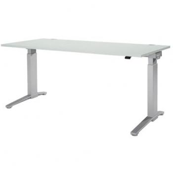 Bureau Planova ErgoStyle à haute‑technique – taille B 1600 mm, finition gris/alu blanc