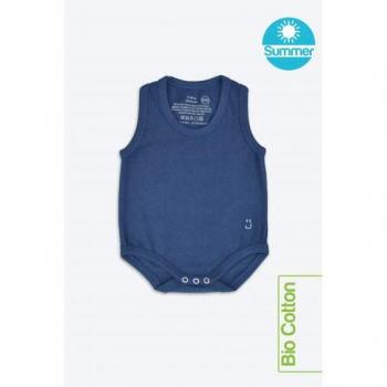 Body Neonato Blu Scuro in Cotone Biologico 0-36 Mesi