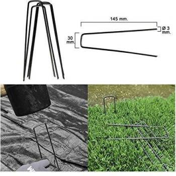 Pack 20 grapas Saturnia para fijación de mallas y césped