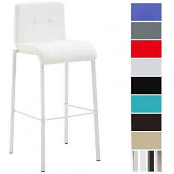 Weißer Barhocker KADO CLP – 4‑Fuß‑Eckgestell, 78 cm Sitzhöhe, Kunstleder