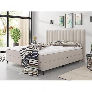 BestMOBILIER Maria Lit Boxspring Velours 180x200 Beige, Coffrets Inclus