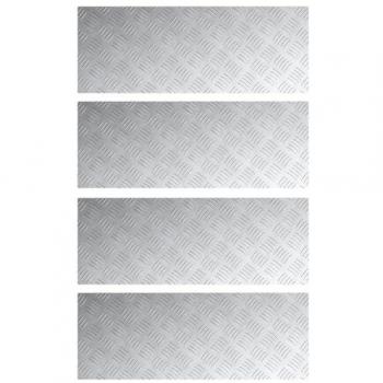 Piatta di gioco in alluminio 4 unità, Argento, 80x30 cm, Antiscivolo