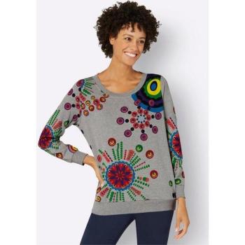 T-shirt Femme Gris Chiné à Imprimé Coloré Helline