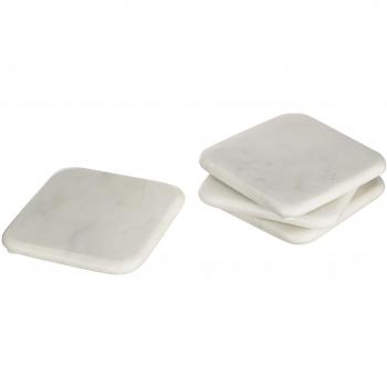 Marble Kitchen Set Of Four Off White Marble Square Coasters