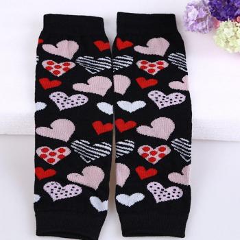Calentadores de piernas para bebé, color rosa y negro, temática de San Valentín