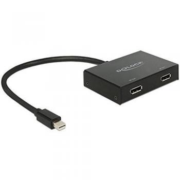 Adaptador DeLOCK 87695 Mini DisplayPort a 2 x DisplayPort 0,3 m Negro