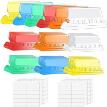 Multicolor Hanging File Tabs with Blank Inserts