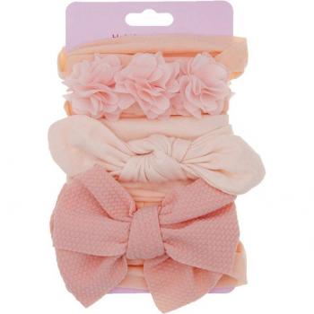 Diademas con orejas de conejo y lazos de flores, set de 3 para niñas