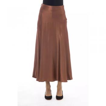 Alpha Studio Brown Viscose Midi Skirt