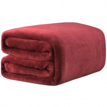 Couverture Ne perd pas sa Couleur pour Sofa et Lit en Microfibre de Polyester LANGRIA, Bordeaux 220x240cm