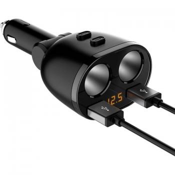 Chargeur de voiture avec 2 ports USB 3.6A, compatible iPhone, GPS et DVR Cam