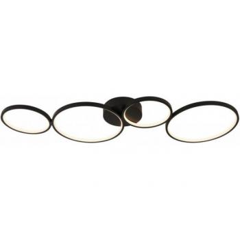 Searchlight 4 Light Led Ring Flush Light, Matt Black