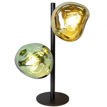 Eco-Light Canopus lampada da tavolo 40 cm 2 luci E14 vetro oro/verde