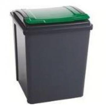 VFM Recycling Bin With Lid 50 Litre Green