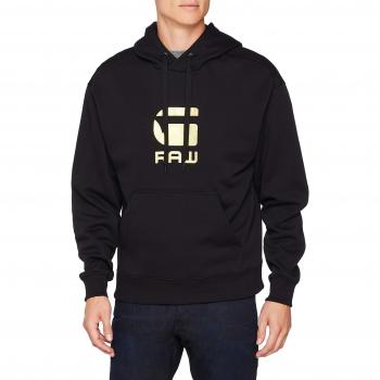 G-STAR RAW Togrul STOR Sudadera con Capucha para Hombre, Negro (Dk Black 6484), Talla Mediana