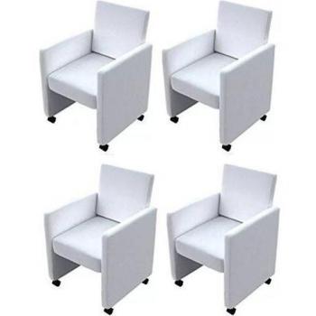 Stylische Esszimmerstühle 4 Stk. in Weiß