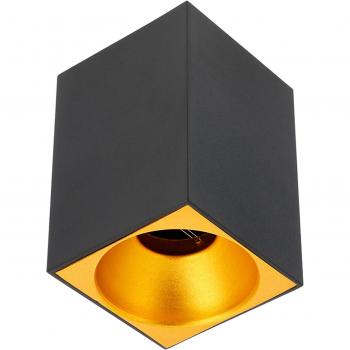 CGC Lighting's 'Sandra' Black Square Single Spotlight with Gold Interior