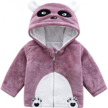 Kindermantel van Koraal Fleece met Capuchon voor Jongens en Meisjes